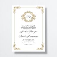 Black Tie Crest Wedding Invitations Pure White Signature No