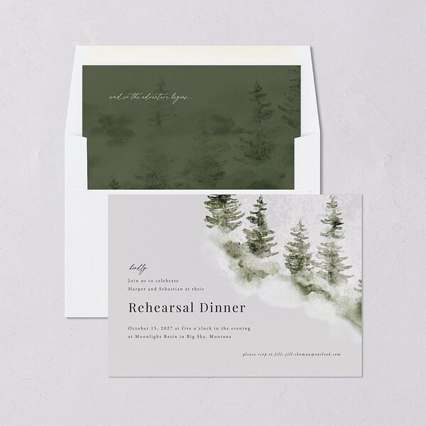 Snowy Mountainside Rehearsal Dinner Invitations Thyme Signature Blank Standard