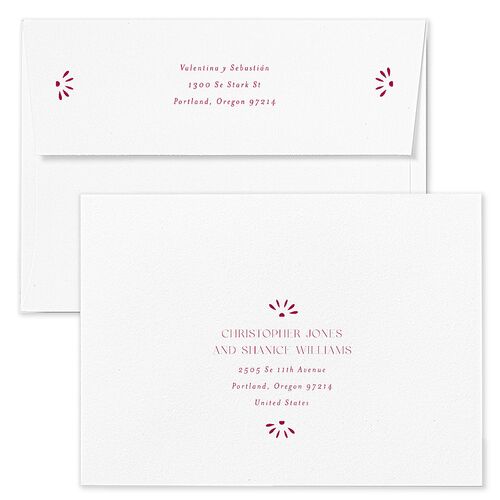 Hacienda Elegante Wedding Invitation Envelopes Kraft Raspberry Return Address Standard Signature