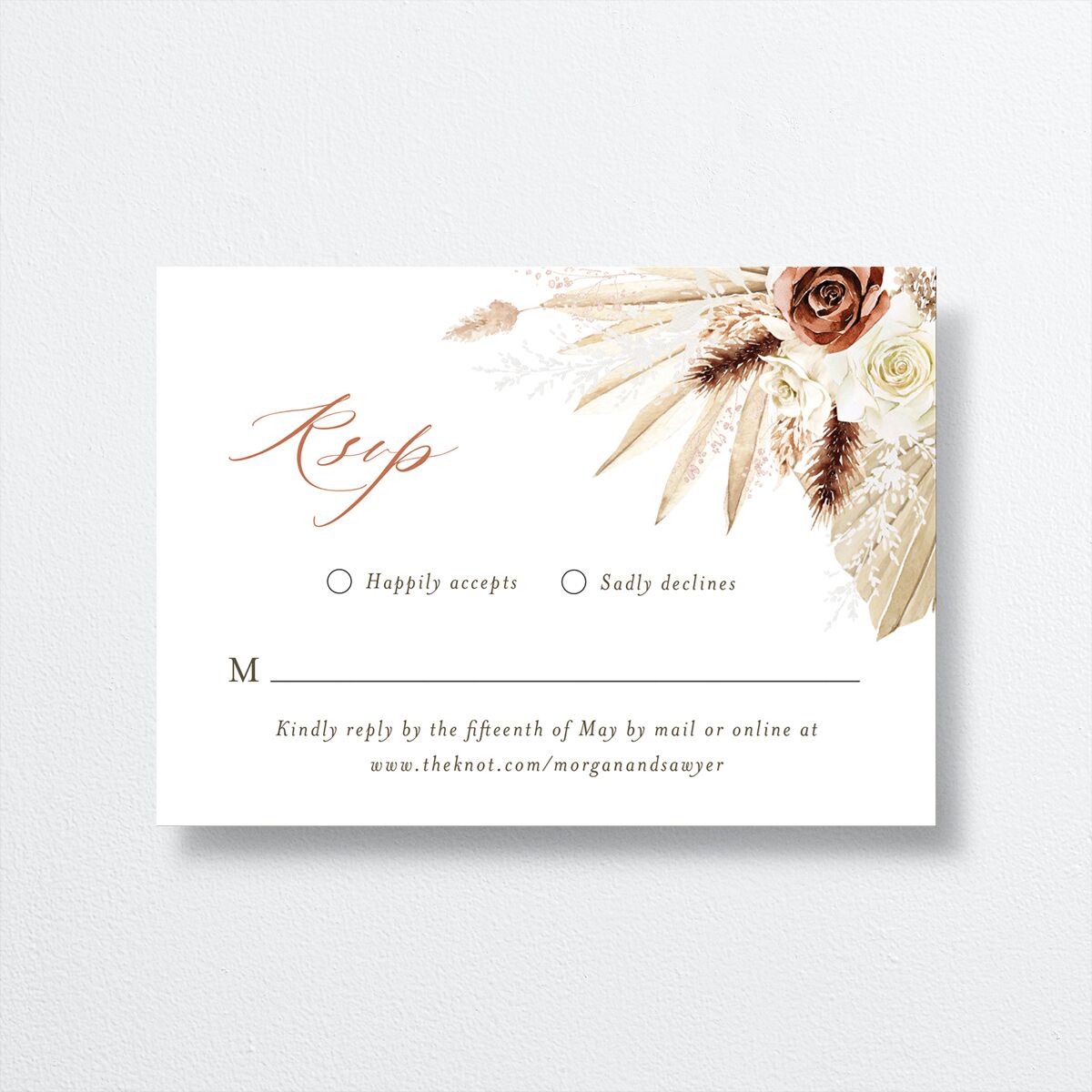 Western Floral Wedding Response Cards — view 1