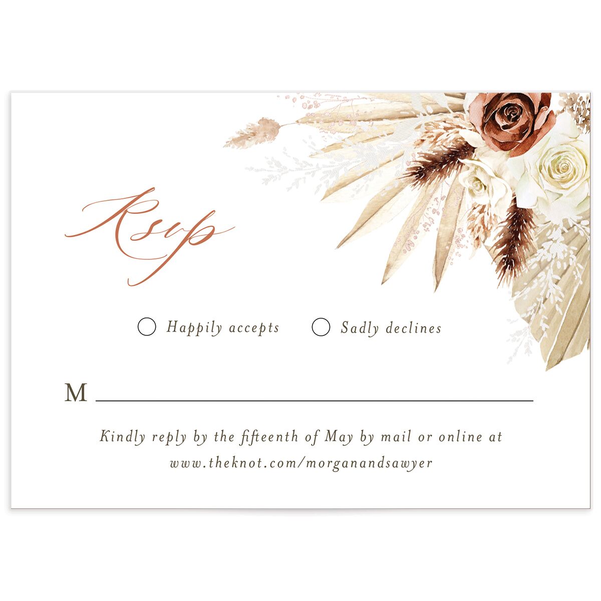 Western Floral Wedding Response Cards
