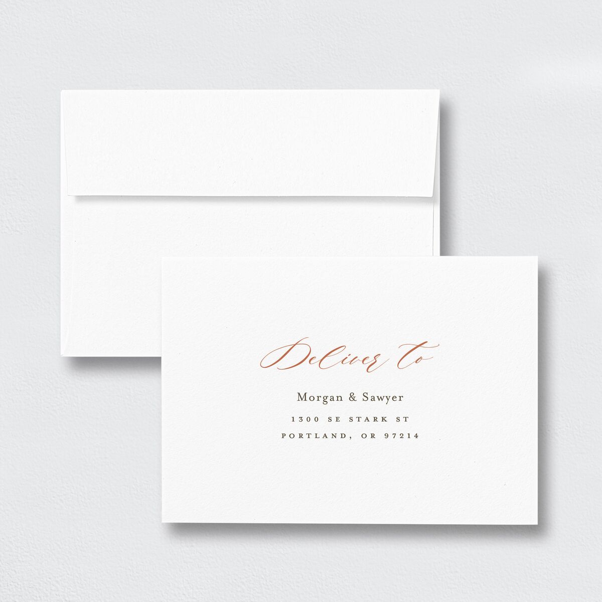 Western Floral Response Card Envelopes White Standard Terracotta Return Address Signature