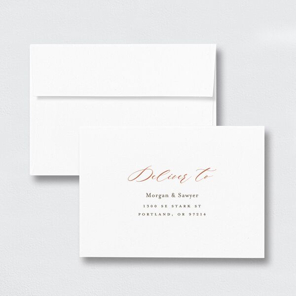 Western Floral Response Card Envelopes White Standard Terracotta Return Address Signature