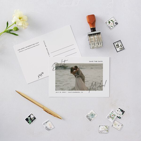Signatures Save the Date Postcards Off-White