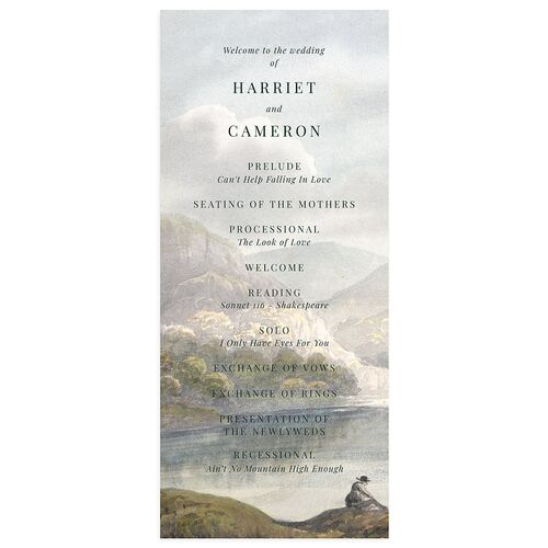 Vintage Landscape Wedding Programs Dark Green Signature