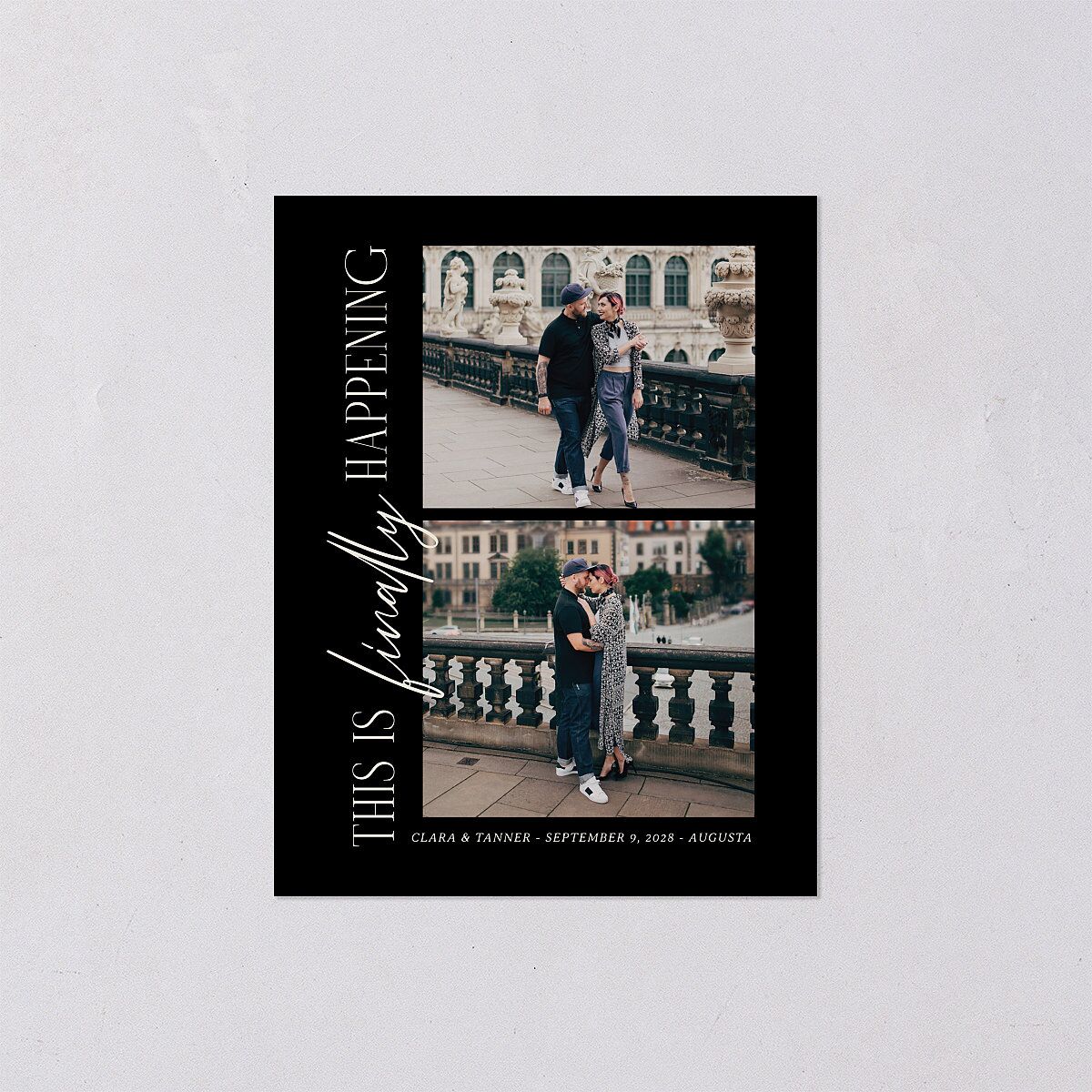 Ornate Garden Save the Date Petite Cards Garnet Signature smooth Blank No