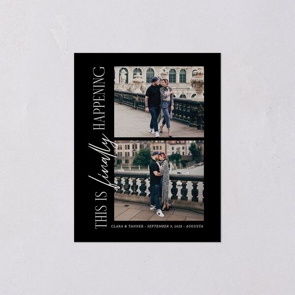 Ornate Garden Save the Date Petite Cards Garnet Signature smooth Blank No