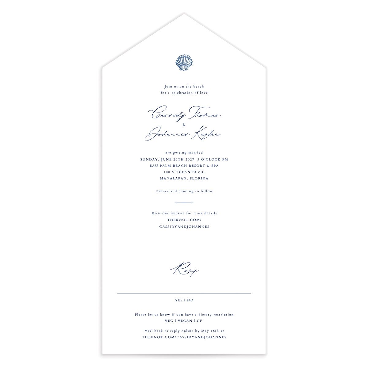 Classic Shell All-in-One Wedding Invitations