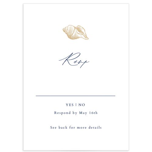 Classic Shell Wedding Response Cards Gold Royal Blue Signature