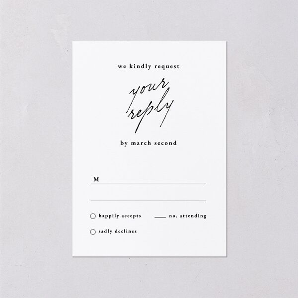 Scripted Announcement Wedding Response Cards Licorice Signature Standard