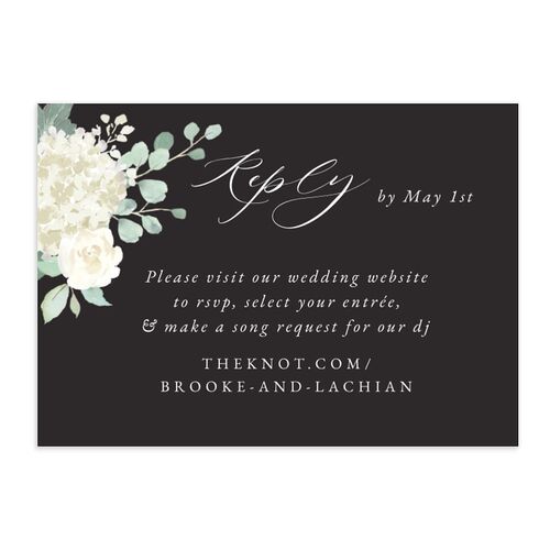Elegant Hydrangea URL RSVP Cards Charcoal Signature Standard