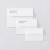 Floral Sketch Save The Date Card Envelopes White Off-White Both Recipient and Return Addresses Signature Standard