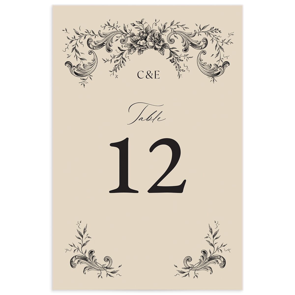 Antique Victorian Table Numbers