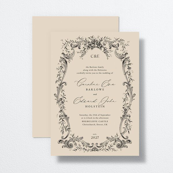 Antique Victorian Wedding Invitations Sand Signature No Standard