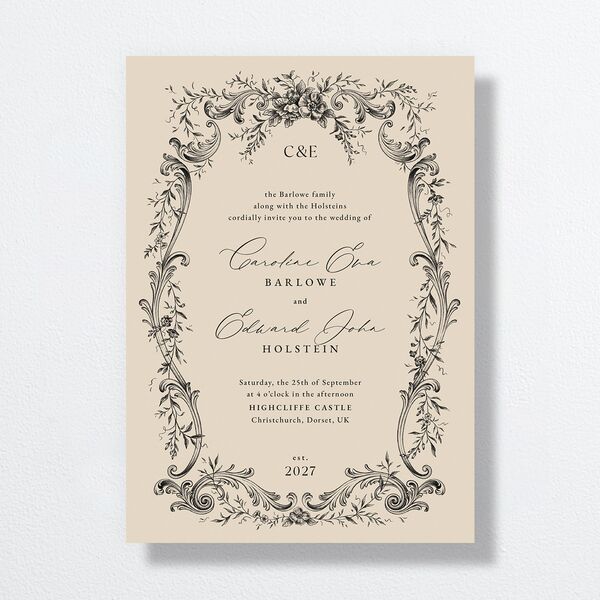 Antique Victorian Wedding Invitations Sand Signature No Standard