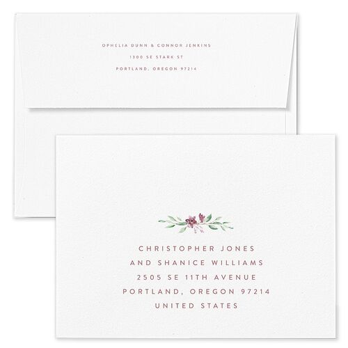 Watercolor Crest Save The Date Card Envelopes Blue Rose Quartz Both Recipient and Return Addresses Signature Standard