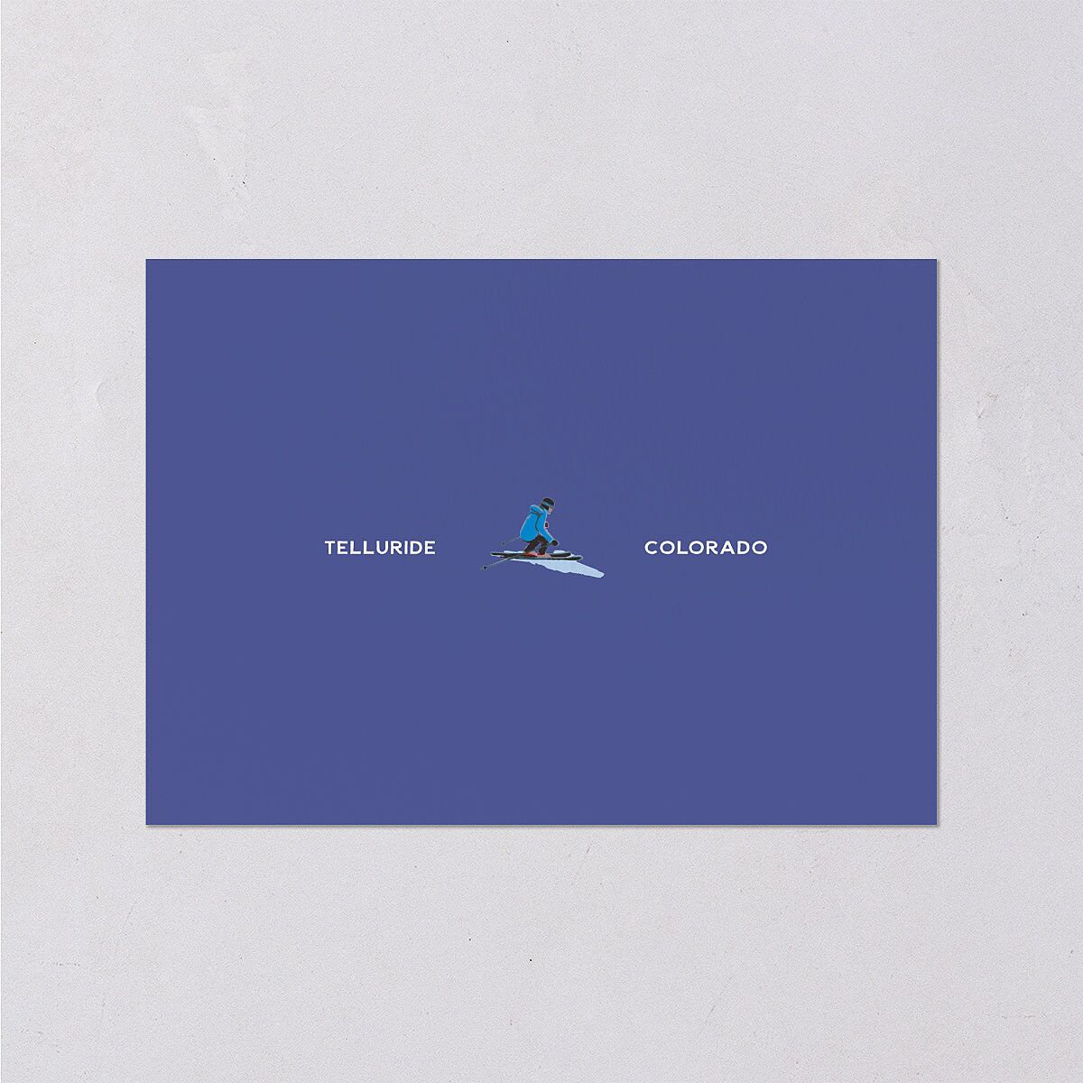 Vintage Retro Ski Poster Wedding Response Cards Pure White Signature Standard