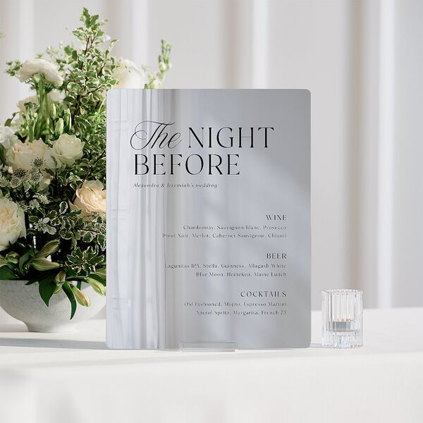 The Night Before Mirrored Acrylic Bar Tabletop Sign Small Midnight Mirrored Acrylic S Standard Tabletop Bar