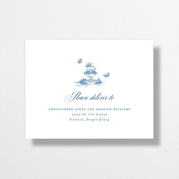 Elegant Antique Toile Frame All-in-One Wedding Invitations by Bridgerton Cruise Signature Light Both Recipient and Return Addresses No