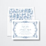 Elegant Antique Toile Frame Bridal Shower Invitations by Bridgerton Cruise Signature Standard