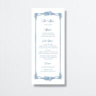Elegant Antique Toile Frame Menus by Bridgerton Cruise Signature