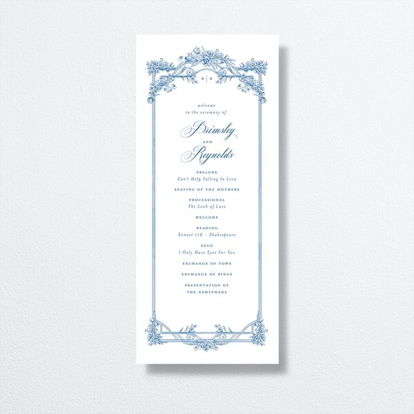Elegant Antique Toile Frame Wedding Programs by Bridgerton Cruise Signature