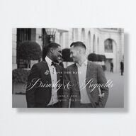 Elegant Antique Toile Frame Save the Date Cards by Bridgerton Cruise Signature smooth No Standard