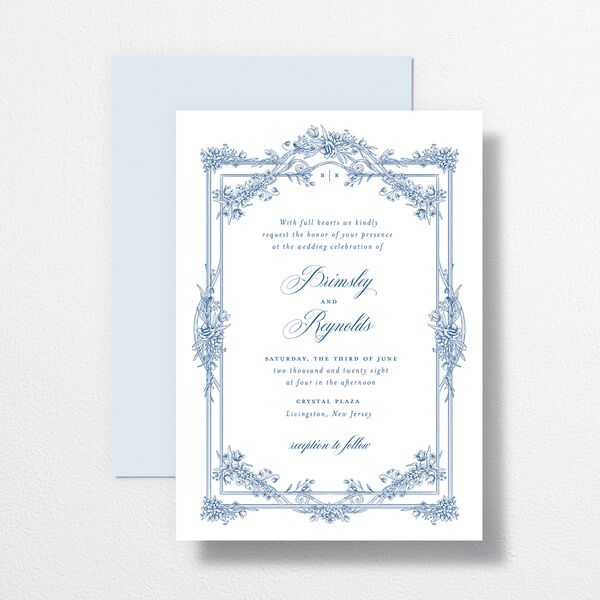 Elegant Antique Toile Frame Wedding Invitations by Bridgerton Cruise Signature No Standard