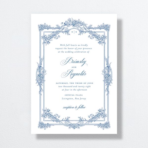 Elegant Antique Toile Frame Wedding Invitations by Bridgerton Cruise Signature No Standard