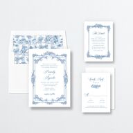 Elegant Antique Toile Frame Wedding Invitations by Bridgerton Cruise Signature No Standard