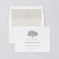 Southern Oak Tree Rehearsal Dinner Invitations Pure White Signature Blank