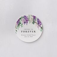 Romantic Wisteria Bridal Shower Wedding Day Coasters Purple Petal Cardboard Circle