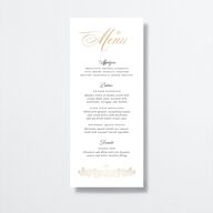 Rose Garden Crest Menus by Bridgerton Gold Pure White Signature