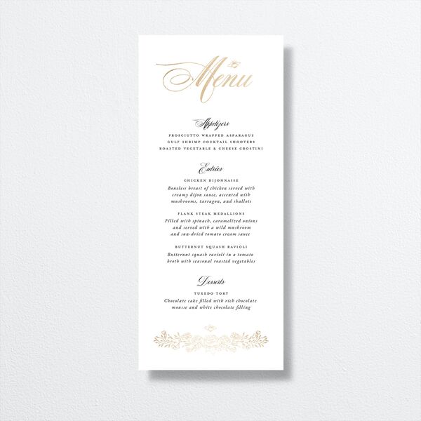 Rose Garden Crest Menus by Bridgerton Gold Pure White Signature