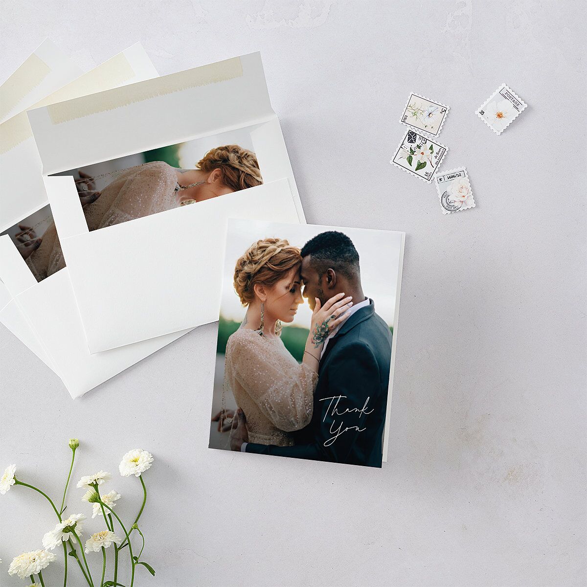 Falling Leaves Thank You Cards Chestnut