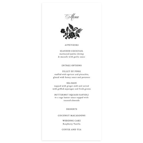 Ornate Lace Menus Midnight Signature
