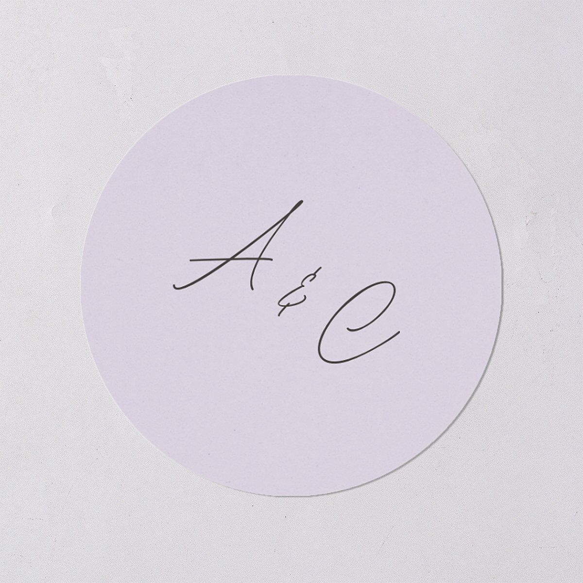 Classic Wildflower Frame Wedding Stickers Amethyst Circle
