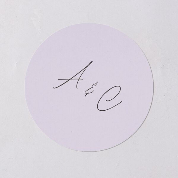 Classic Wildflower Frame Wedding Stickers Amethyst Circle