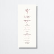 Simple Boho Flowers Wedding Programs Raspberry Signature