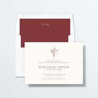 Simple Boho Flowers Rehearsal Dinner Invitations Raspberry Signature