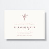 Simple Boho Flowers Rehearsal Dinner Invitations Raspberry Signature