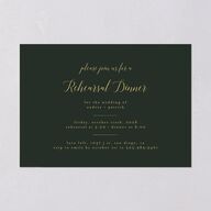 Marble and Gold Rehearsal Dinner Invitation Dark Emerald Signature Blank