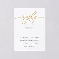 Romantic Photo Wedding Response Cards Gold Midnight Signature Standard