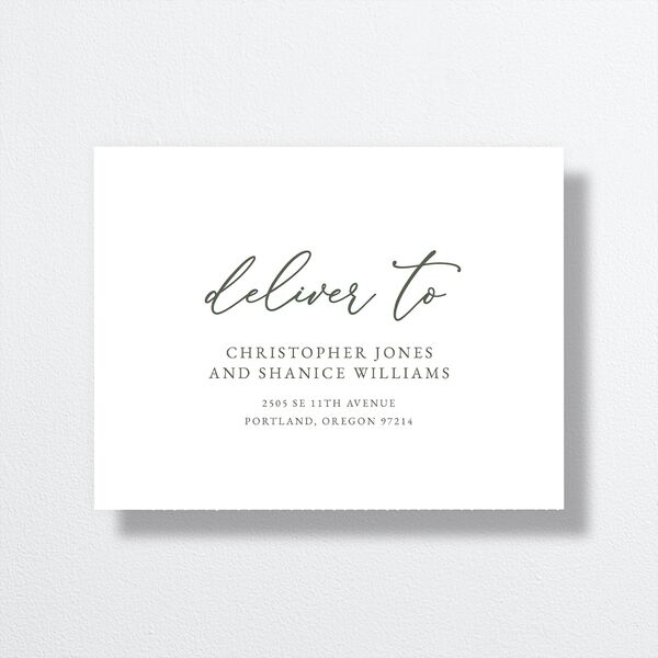 Romantic Photo All-in-One Wedding Invitations Hunter Green Signature Light Both Recipient and Return Addresses No