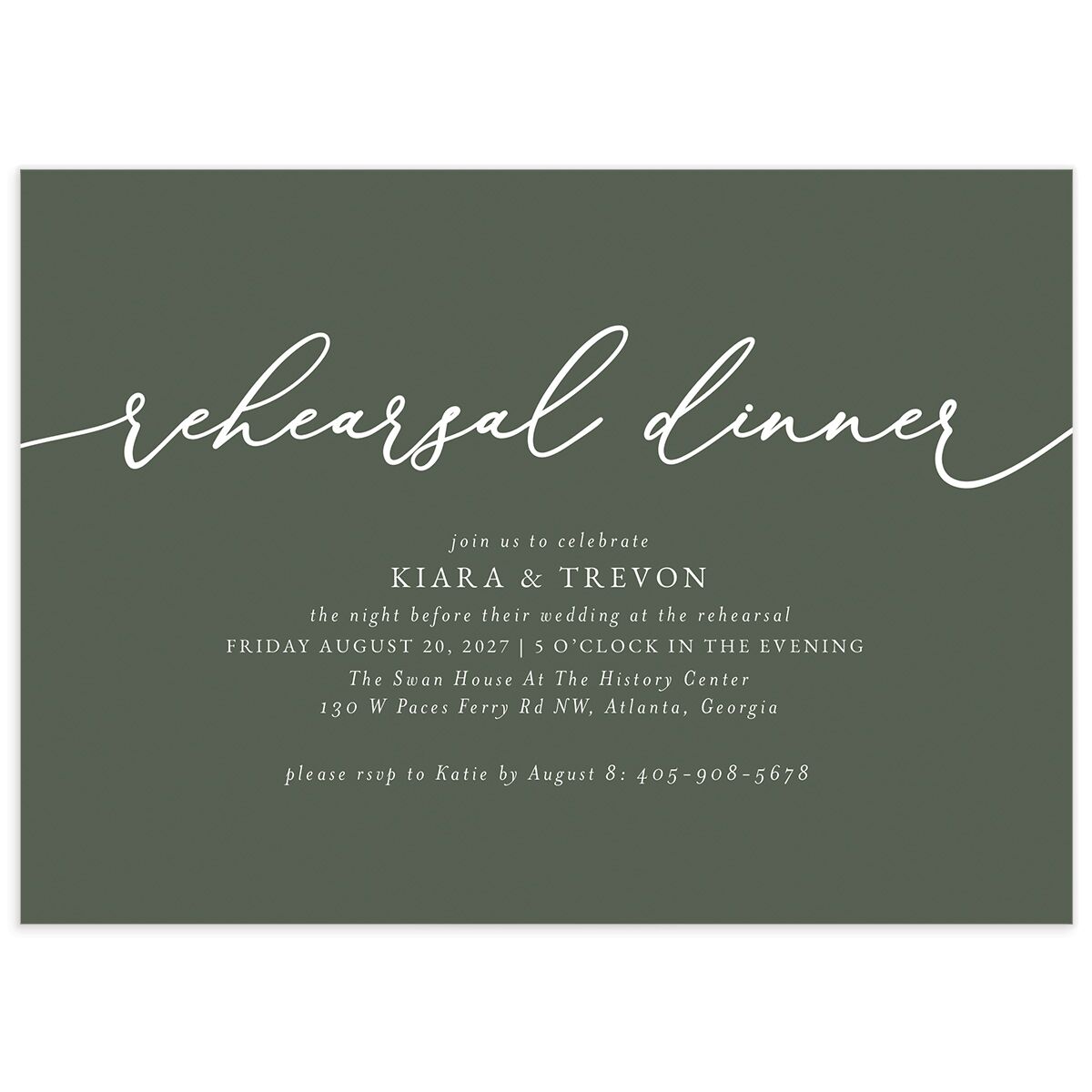 Romantic Photo Rehearsal Dinner Invitations