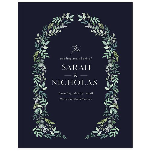 Greenery Altar Guest Books Navy