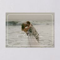 Vintage Retro Border Save the Date Cards Off-White Signature smooth Blank No Standard