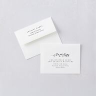 Foliage Accent Save the Date Petite Cards Licorice No Signature smooth Blank