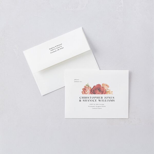 Vintage Awkward Photo Hearts Save the Date Petite Card Envelopes White Barely Peach Both Recipient and Return Addresses Signature Standard