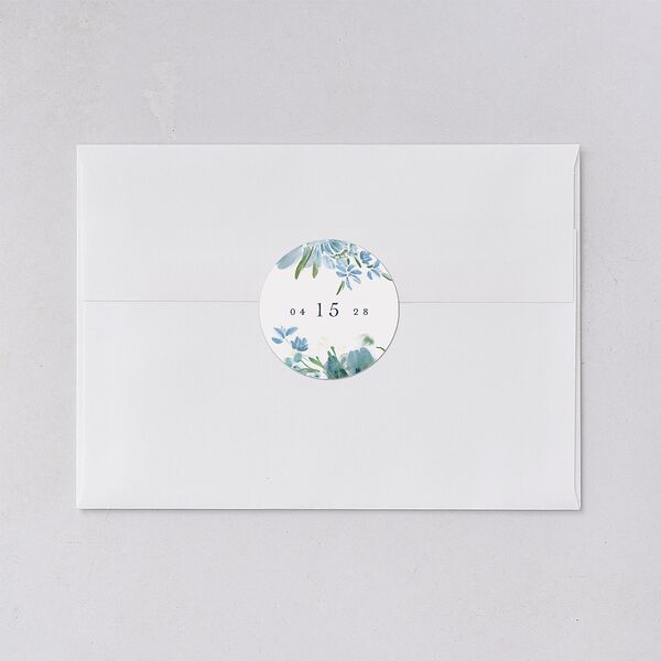 In Bloom Wedding Stickers Moody Blue Circle